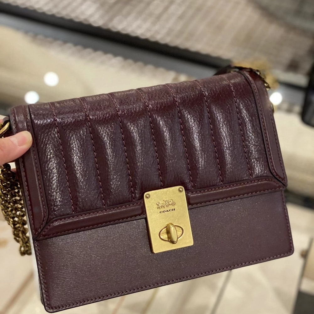 Coach Hutton Deep Burgundy Leather Crossbody Bag